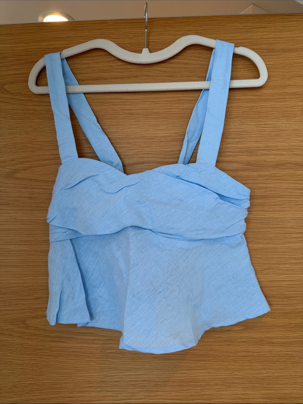 Vrg Grl - Light Blue Peplum Camisole with Wide Straps